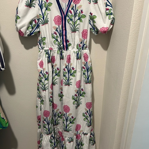 Floral Maxi Dress with Pink and Blue Accents - Picture 5 of 7